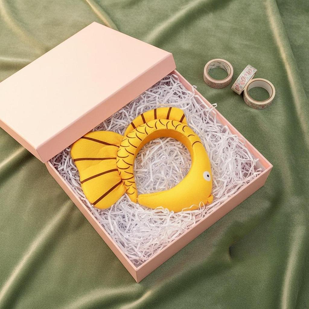 Yellow Fish Headband Shape Hair Hoop Cute Animal Headdress Plush Headpiece Headwear for Party