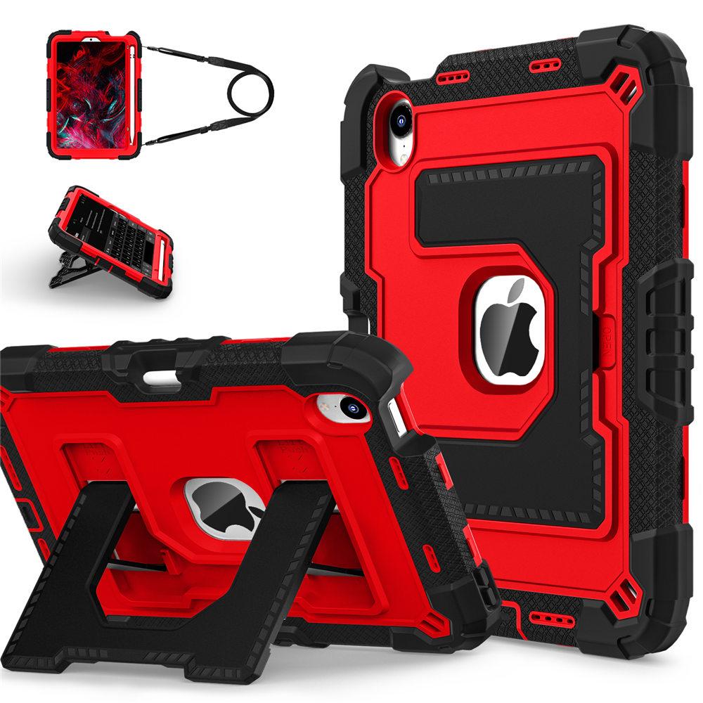 Rüstungsständer Tablet-Hülle für iPad Mini 7. (A2993 A2995 A2996) Mini 6 (A2567 A2568 A2569) Robuste Schutzhülle mit Gürtel