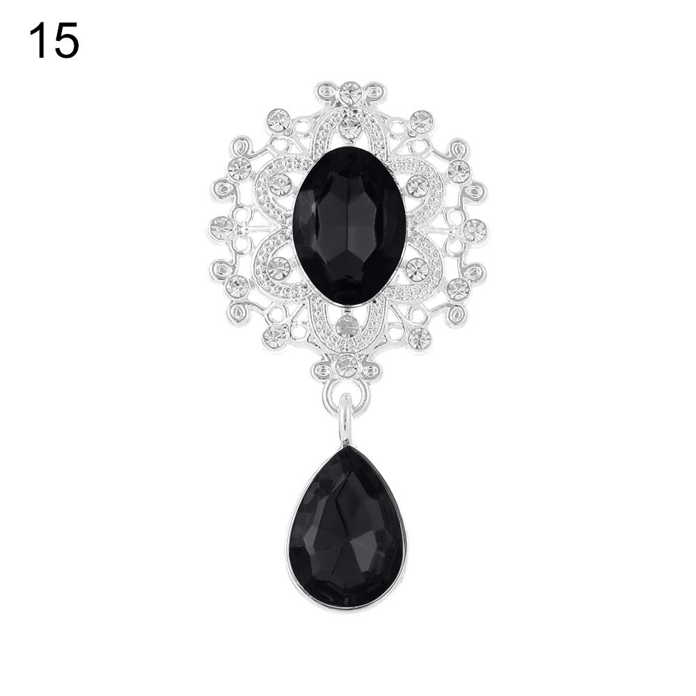 Brooch Water Droplets Sparkling Crystal Alloy Rhinestone Sewing Button Scrapbooking Pendant