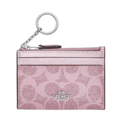 11 Brand Logo Metal Zipper Wallet Canvas And Leather Card Holder Mini Women Wallets Pink CCS50-SVAKG