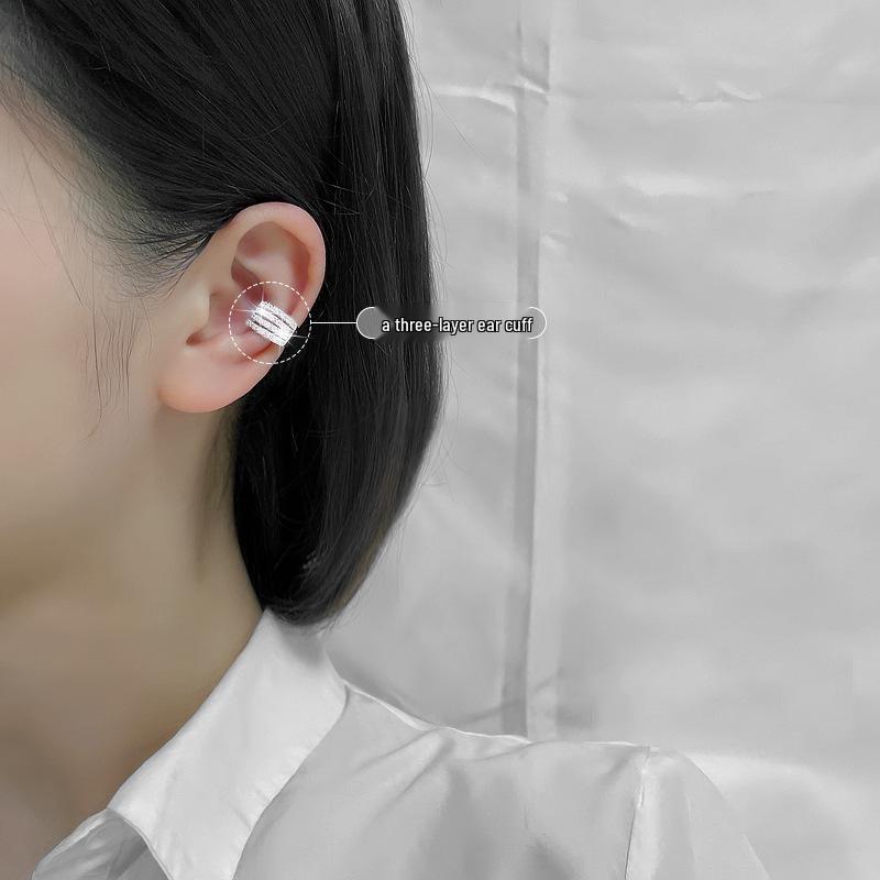 Clipsuri de urechi elegante cu zirconiu în formă de val: Stil european și american, nu este nevoie de piercing