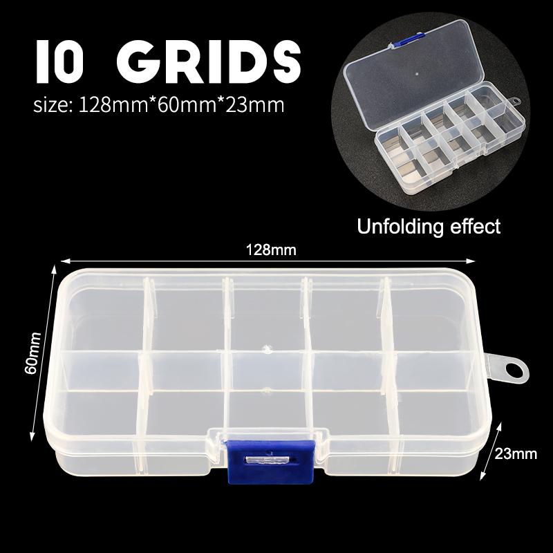 NINDEJIN Multi Grids Plastic Box Adjustable Compartment Jewelry Organizer Box Eco-Friendly PP Transparent Jewelry Screw Box