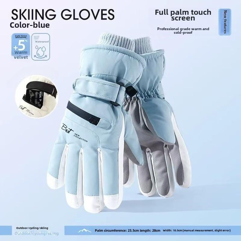 Non Slip Touch Ski Gloves Winter Sports Gloves  Waterproof Pocket Warm Men's and Women's Gloves Snowboard Accessories