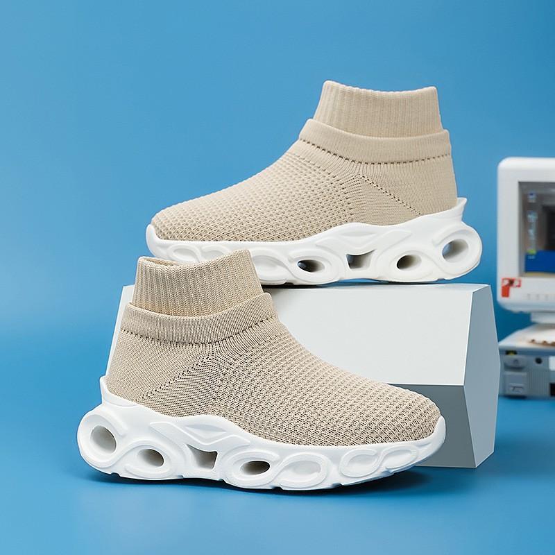 Kids Breathable Knit Slip-On Sneakers Lightweight Mesh Athletic Shoes Unisex US 6