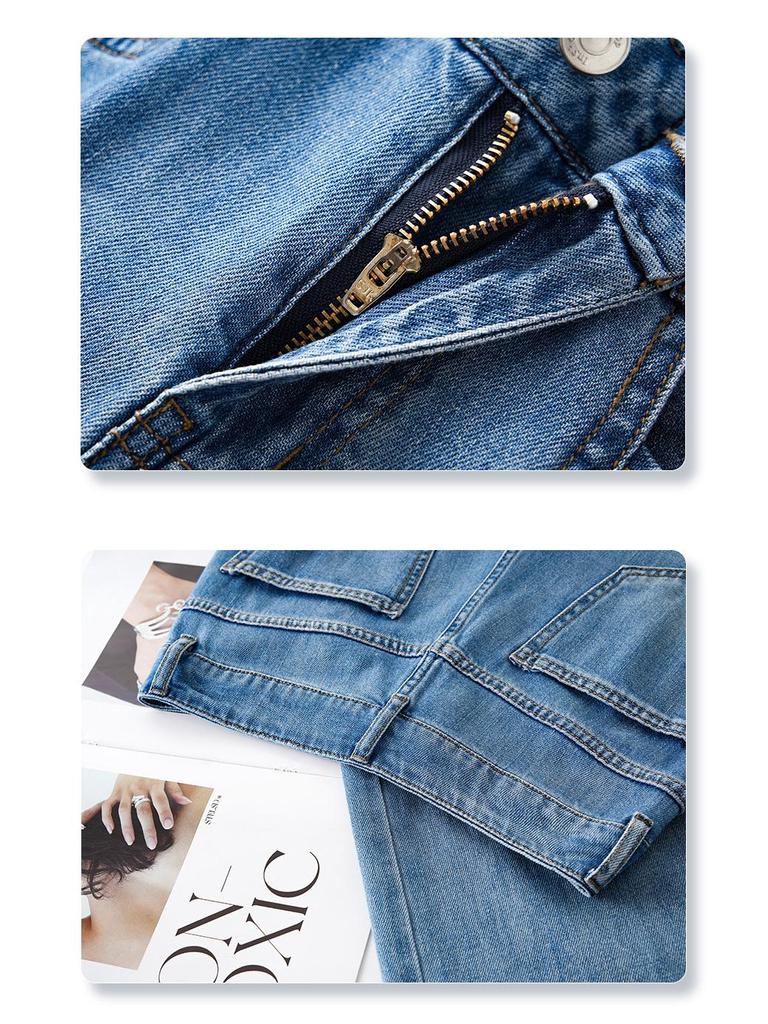 Women's Light-Colored Wide-Leg Jeans: Petite, Slimming, Straight-Leg Nine-Point Pants for Summer 2025