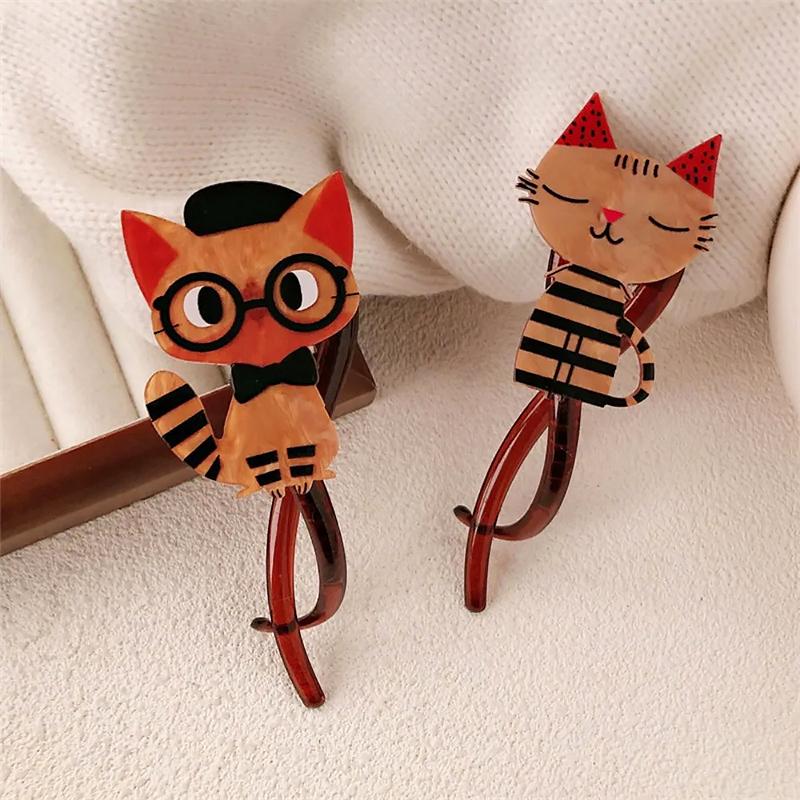 1PC Cat Shape Cartoon Hair Ties Fashion Hair Accessories Exquisite Jewelry Clothing Accessories Multicolor