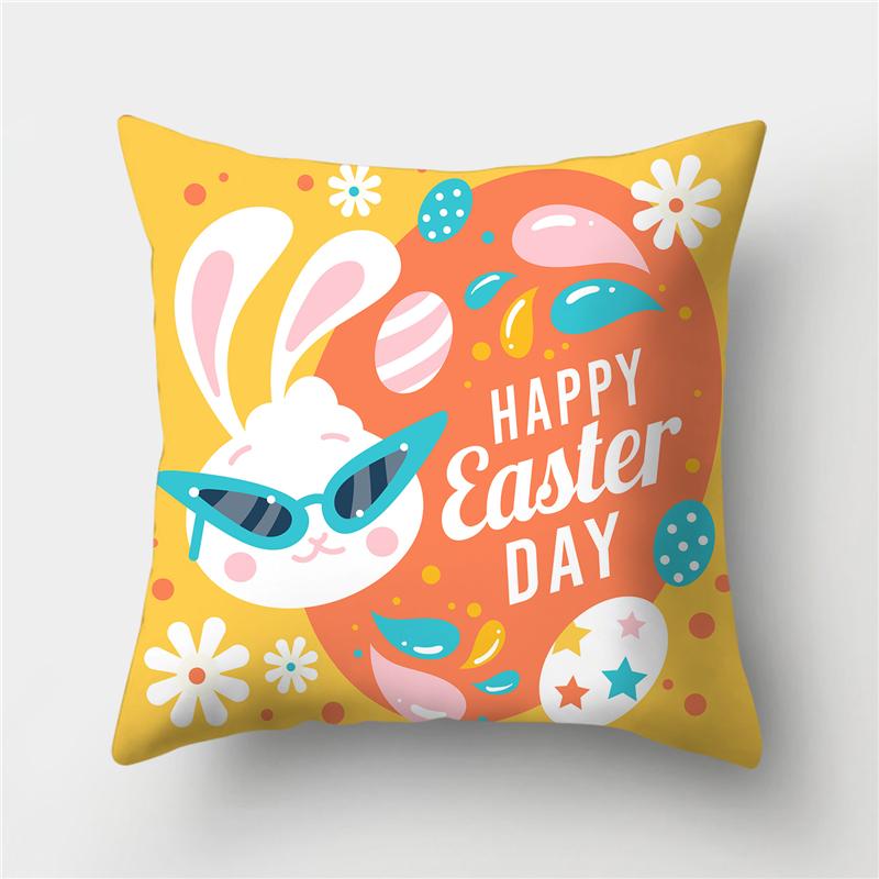 Easter Pillowcase Bunny Egg Rabbit Cus on Cover Happy Easter Decoration for Home Birthday Party Gifts for Kids