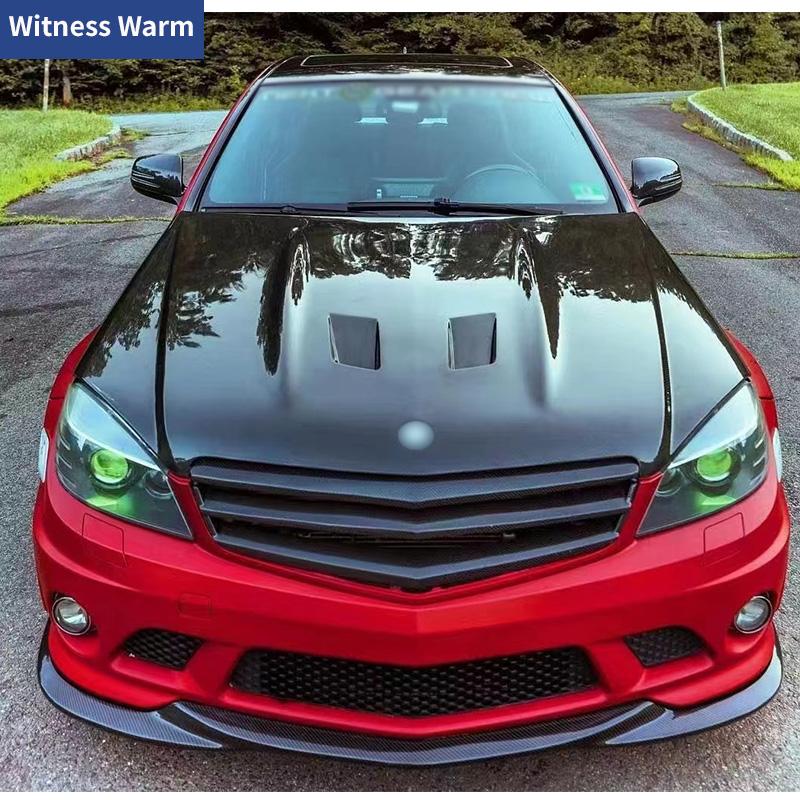 Pentru Mercedes Benz W204 C63 AMG Tuning 2007-2011 Fibră de Carbon/FRP Acoperiș Motor Capotă Capotă kit caroserie