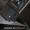 For Samsung Galaxy A34 5G Shockproof TPU+PC Case Ring Kickstand Slide Camera Protector Anti-Scratch Back Cover