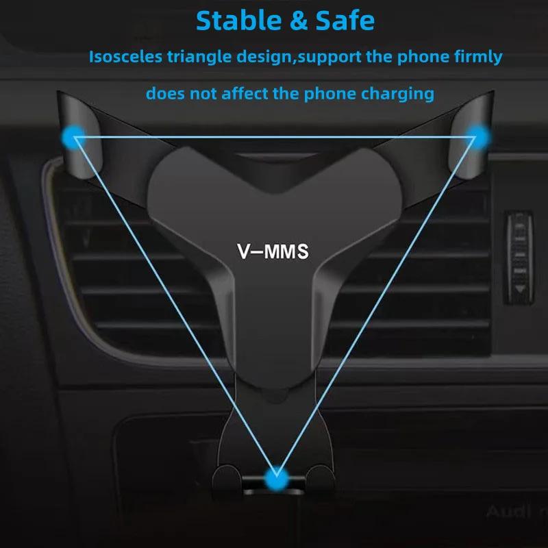 Universellt Icke-Magnetiskt Luftventilsbilfäste - Justerbar Telefonhållare för Alla Smartphones, Säkert Grepp