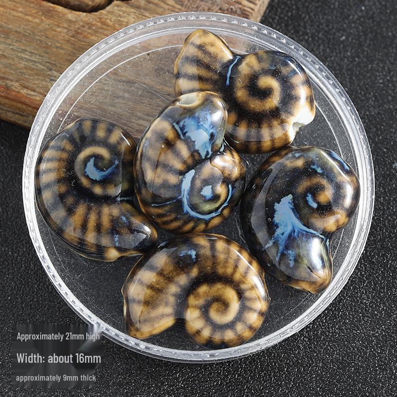 High-Temperature Ceramic Snail & Marine Animal Beads for DIY Jewelry & Clothing Accessories