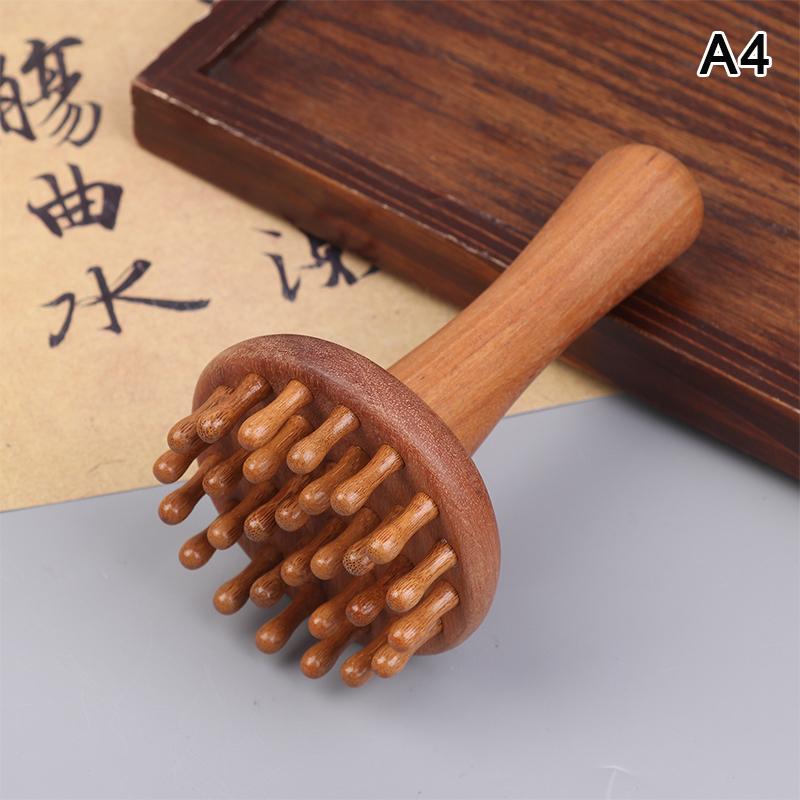 Wood Handheld Massage Brush Wood Meridian Gua Sha Slimming Brush Massager Abdome Full Body Massage Comb Acupressure Brush A4