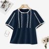 ZANZEA Women Round Neck Summer Casual Short Sleeve Blouse