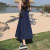 Women's 2023 Spring/Autumn Denim Fishtail A-line Midi Skirt