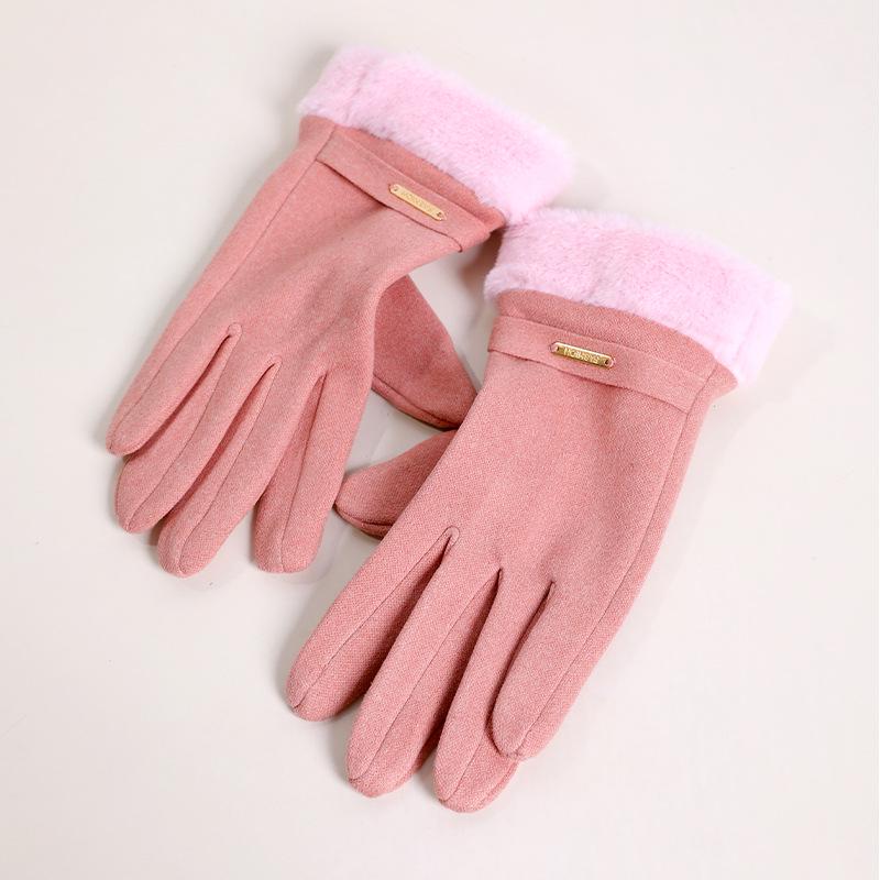 Women's Winter Touchscreen Cycling Gloves - Thicken Velvet, Warm, Cold-Proof, Cute for Autumn & Winter
