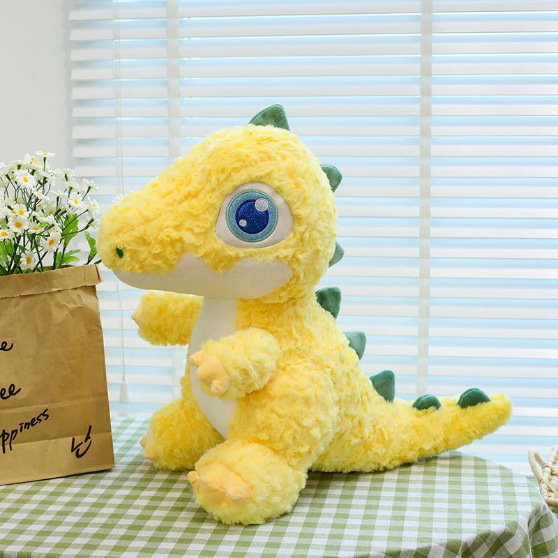 Cute Big Eyes Chubby Yellow Green Dinosaur Plush Toy Kawaii Stuffed Animals Fatty Dragon Plushies Doll for Girls Boy Kids Gifts
