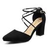Sandals for Women 2026 Pointed Toe Toe High Heels with a Single Buckle and Hollow Cross Strap for Women's Shoes