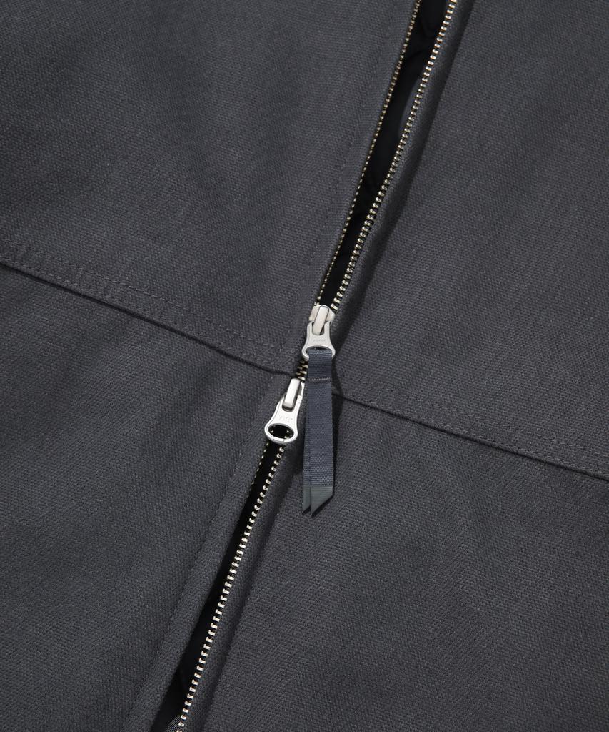 COVERNAT C Logo Heavy Oxford Hoodie Jacket Charcoal