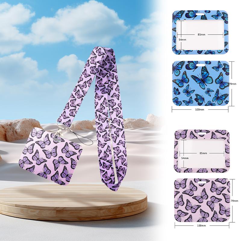 

Обложка для карт с рисунком бабочки, защитные аксессуары для ремешков с защитой от потери