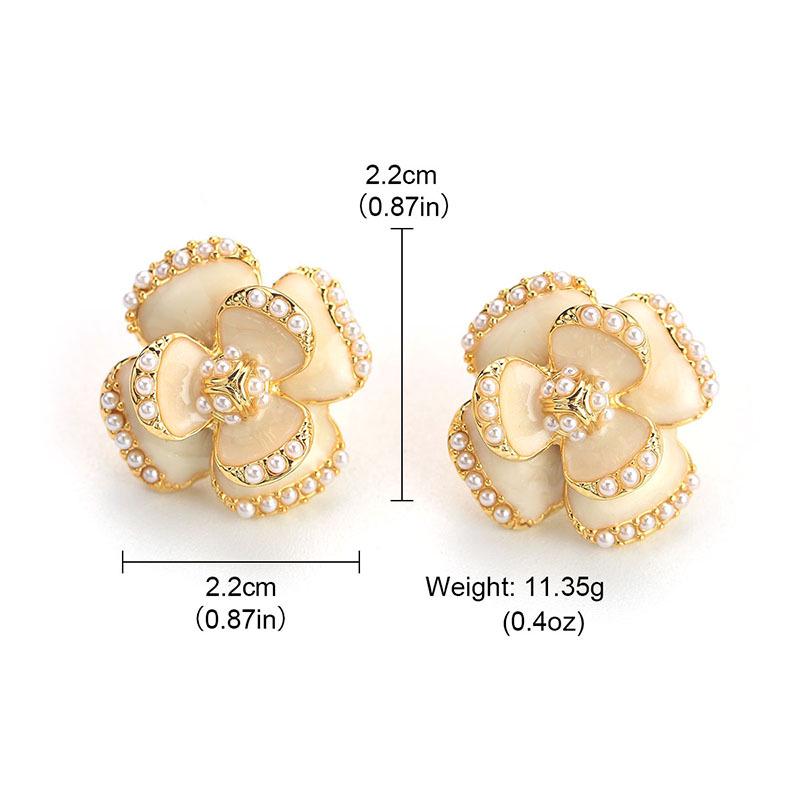 

Серьги-пусеты в виде цветка камелии - Французский ретро-стиль Хепберн, Роскошный и элегантный дизайн