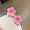 Grab  Clip Easy Pulling Up Cartoon Pink Flower Shaped Non-slip Hair Claw Clips