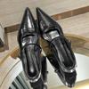 Fashion Mid Heels Women Pointed Toe Shoes 2025 New Autumn Shallow Chunky Shoes Fashion Buckle Pumps Elegant Party Dress Chaussures Femme