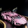 1:14 Blocuri de Construcție Roz Mașină MOC Mașină de Viteză Oraș Mașină de Lux Vehicul de Cursă cu Cărămizi Super Cursori Jucării pentru Copii Cadou de Ziua de Naștere Crăciun