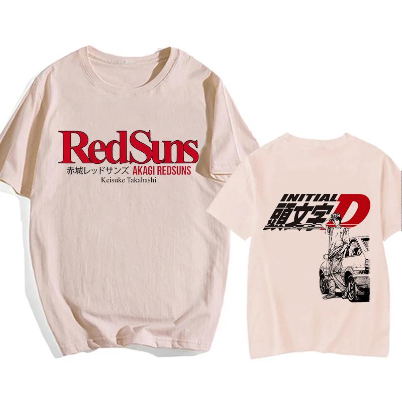 Japonské anime Initial D EU velikost tričko Redsuns kreslené gotické topy AE86 vtipné Harajuku manga tričko pánské grafické tričko mužské