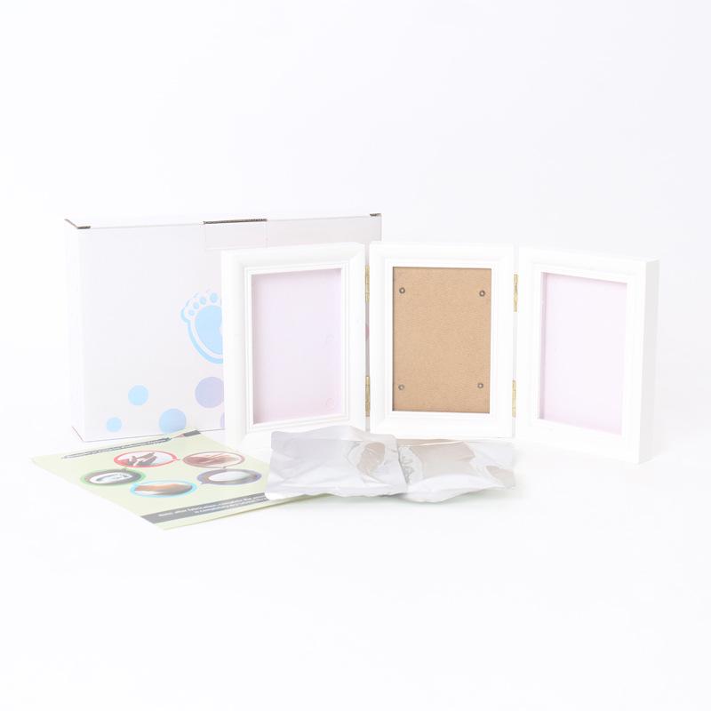 European Creative Baby Hand & Footprint Ink Pad Wooden Photo Frame Ornament