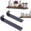 1 Set 5Mm Thicked Invisible L-Shaped Brackets Heavy Duty Cast Iron Floating Shelf Brackets For Kitchen Shelves Support