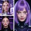 6 sheets of temporary tattoos, bold purple lightning makeup for cosplay role-playing games, waterproof facial art stickers