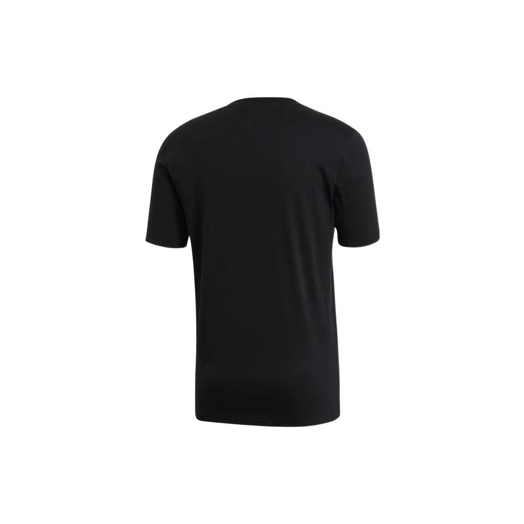 Adidas Alphabet Logo Print Casual Round Neck Short Sleeve T-Shirt Men Tops Black EI4599