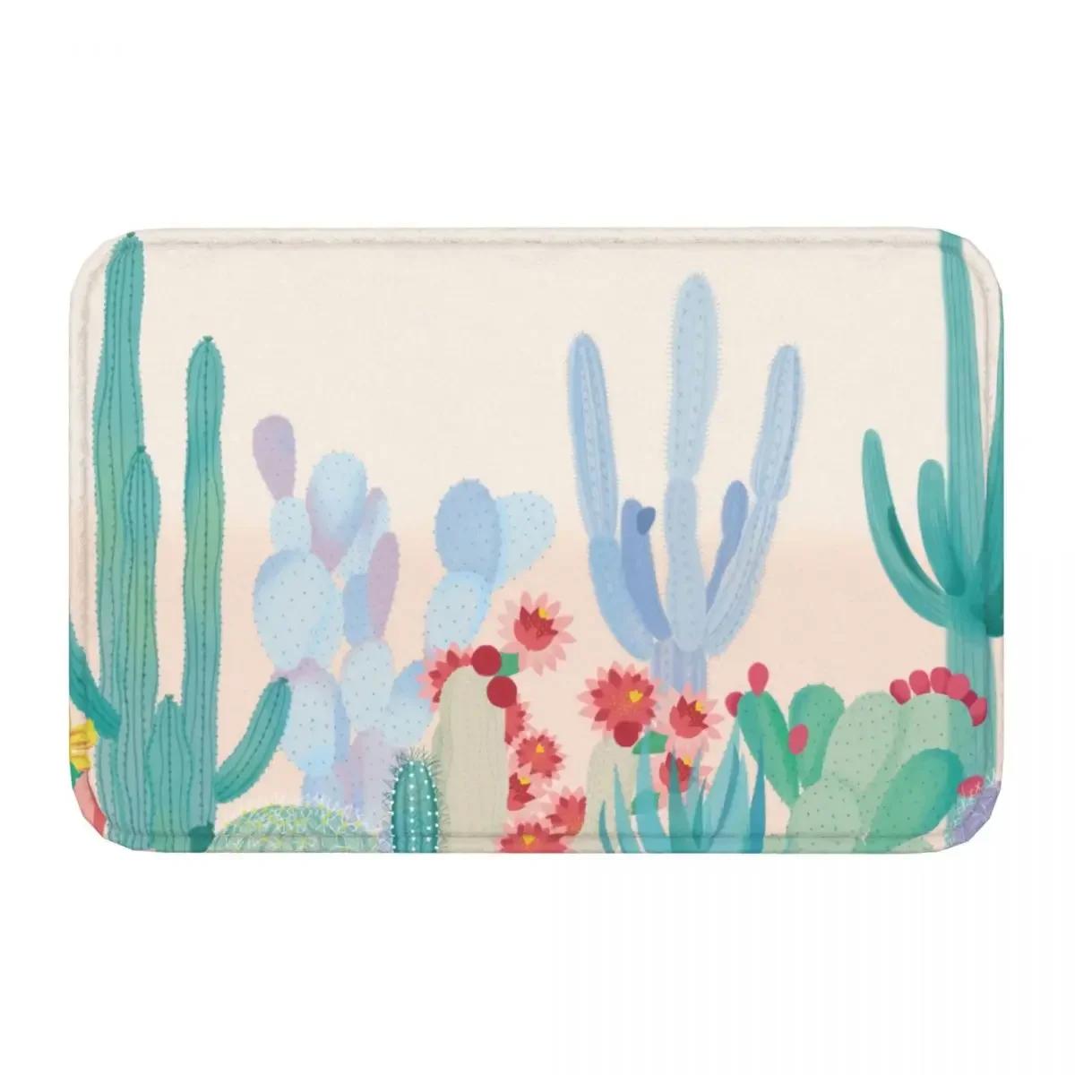 Anti-Slip Rug Doormat Bath Mat Cactus Hallway Carpet Indoor Decor 40cmx60cm