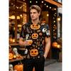 Men's Short Sleeve Polo Shirt Funny Whimsical Cartoon Duck Witch Hat Ghost Pumpkin Print Halloween Top for Party and Casual Wear