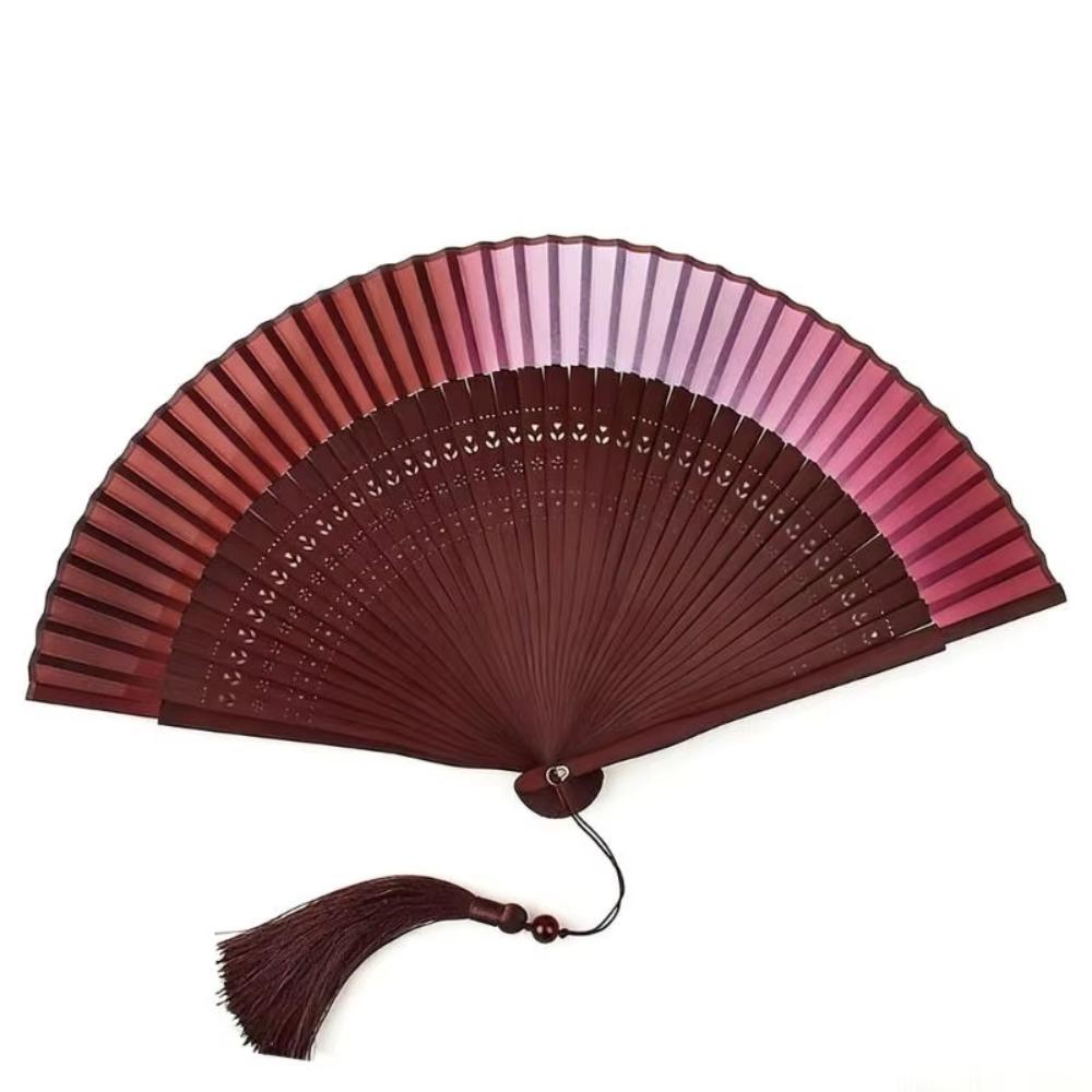 Gradient Color Retro Hand Fan Portable Dance Fan Vintage Style Bamboo Folding Fan  Gift Giving
