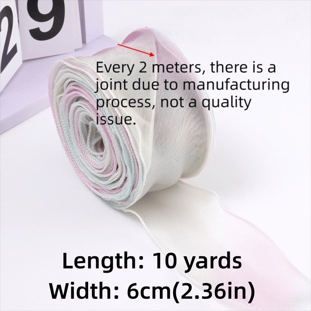 10 Yards Length Organza Ribbon Gradient Colored Lace Ribbon Ribbons Satin Ribbon  Bow Material
