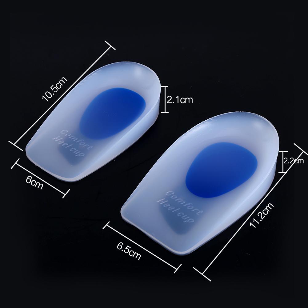 1 Pair Silicon Gel Heel Cup Cushion Heel Support Insoles Pad 2 Sizes