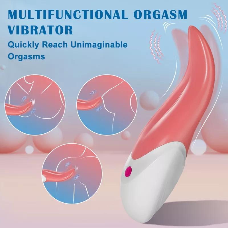 Realistic Tongue Licking Clitoral Stimulation Nipples Powerful Stimulator Vibrators Female Adult Sex Toy for Woman Couples Waterproof