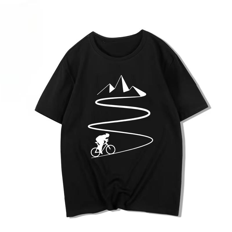 Mountain Bike Bike Tour De France Enthusiasts Short-sleeved Cotton T-shirt Men's and Women's Clothes Sports Short Sleeves