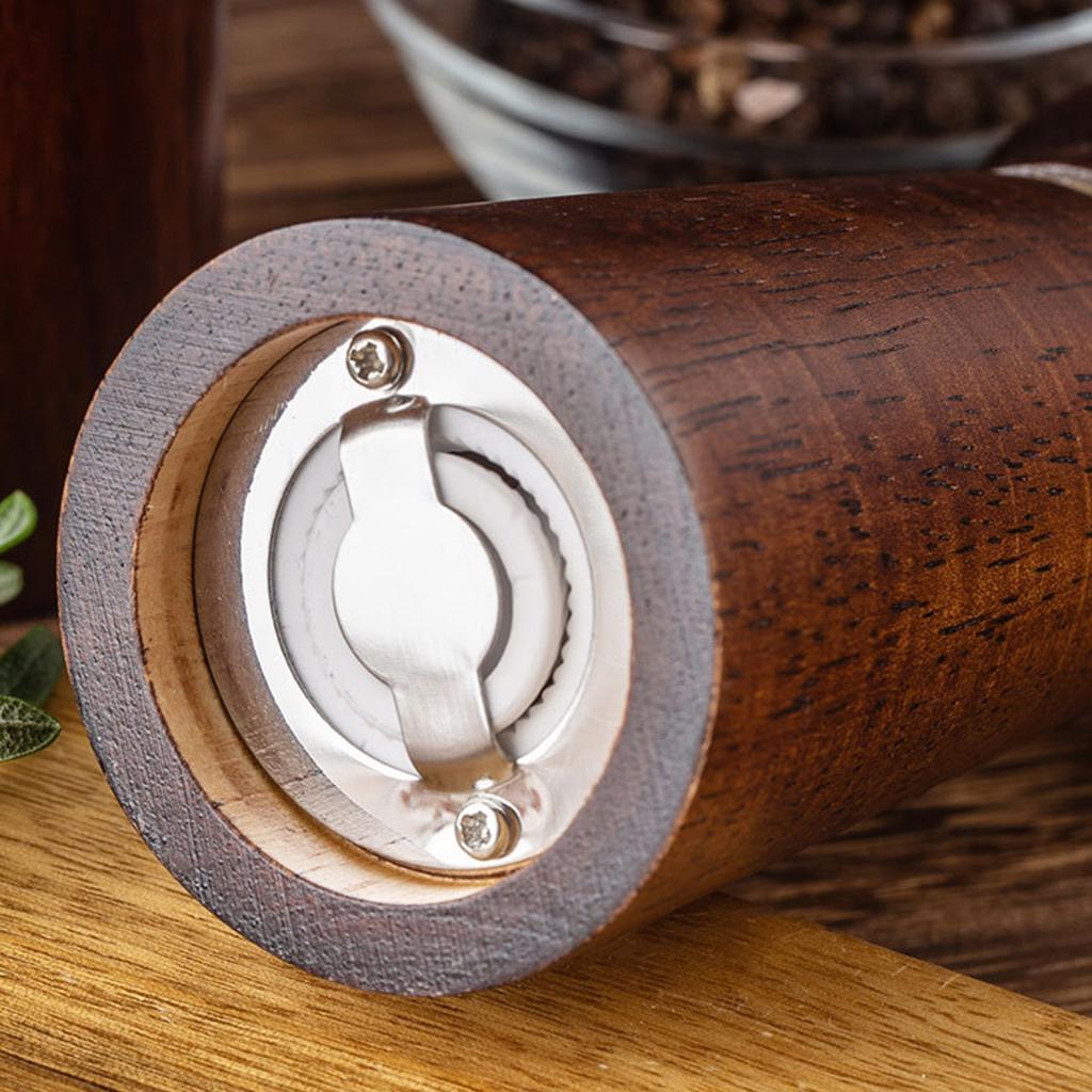 Wooden Pepper Mills Salt and Pepper Grinder 5/8 Inch Spice Pepper Grinder with Adjustable Ceramic Handheld Herb Seasoning Mills