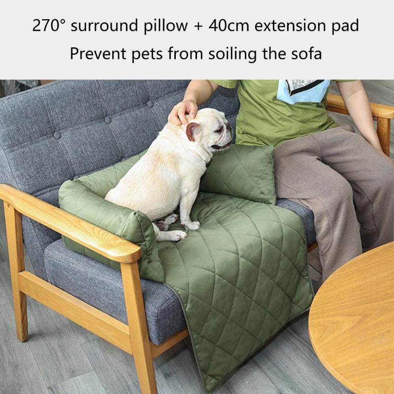 Comfortable Dog Couch Bed with Detachable Liners Removable Cover Headrest Dog Sofa Bed NonSlip Dog Bedding of All Season