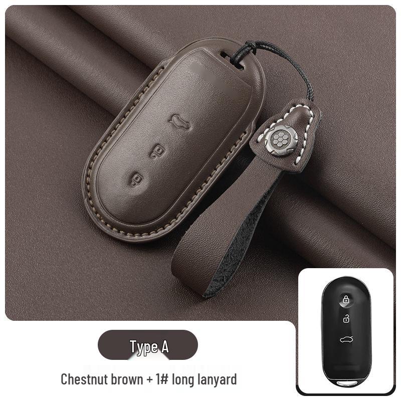 

Genuine Leather Key Cover for AITO Huawei M7/M8/M9 Models (2026), M5 Car Key Case with Buckle
