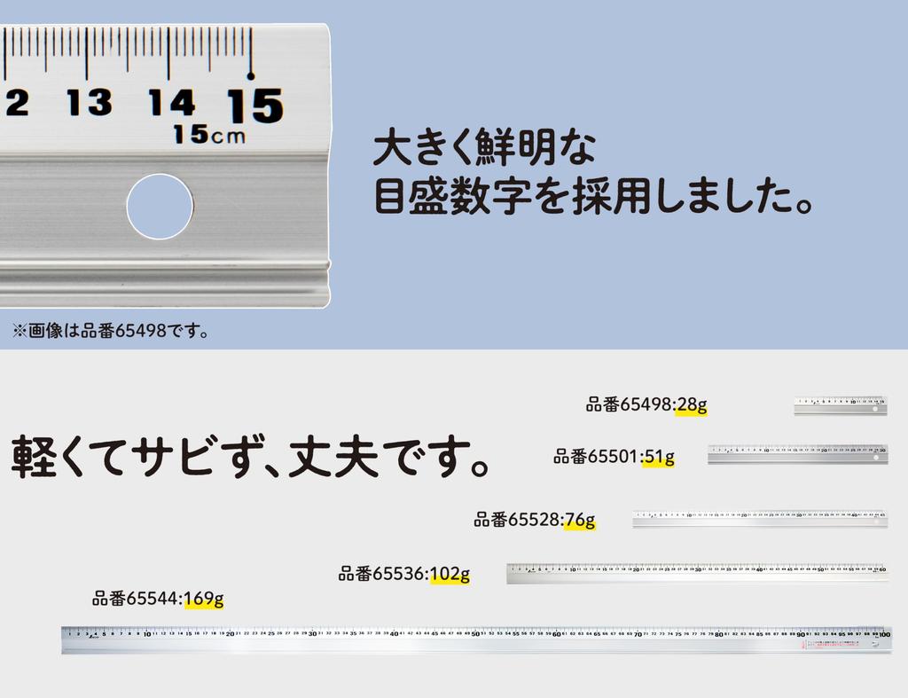 Shinwa Sokutei Alsuke Gerade Nr. 65536 Lineal, Anti-Rutsch, 60cm,