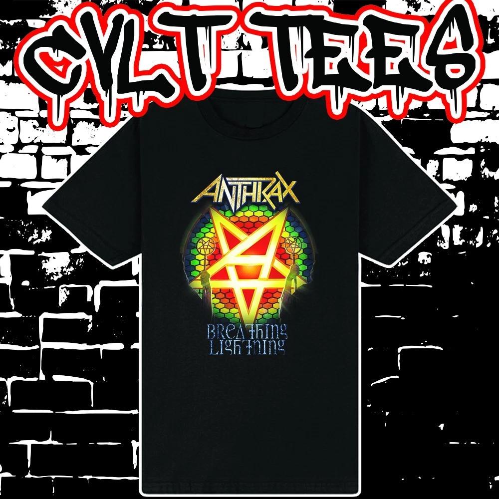 Men s and Women s T-shirts Anthrax Breathing Lightning style Tee ~ 100% Cotton XXL