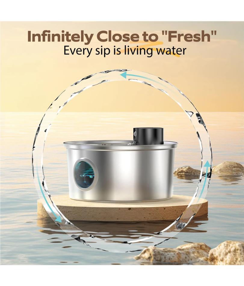 3.2L Recharge 5V USB Cat Water Fountain Automatic Sensor Stainless Steel Cat Dog Water Fountain Multiple Pet Drinking Bowls