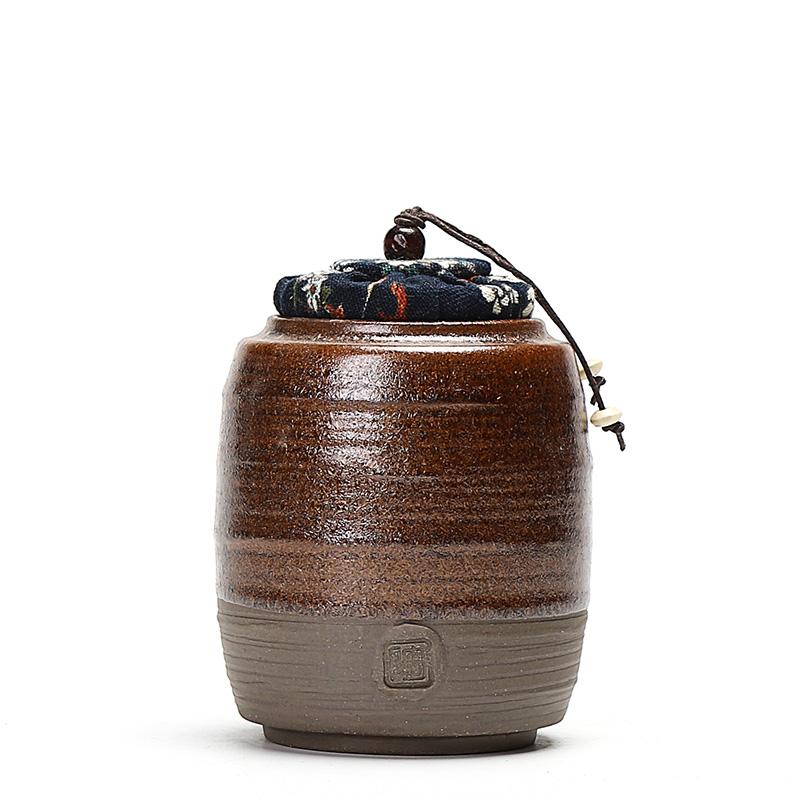 Recipiente de Té de Cerámica Retro Alfarería Nuez Grano Tarro Hermético Contenedor de Especias para el Hogar Tarros a Prueba de Humedad Suministros de Cocina Accesorios