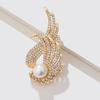 Rhinestone Wings Pearl Feather Brooches for Women Weddings Banquet Party Badges Clothing Jewelry Accessories Pins
