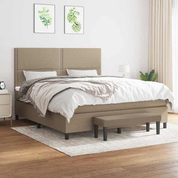 VidaXL Sommier à Lattes de Lit avec Matelas, Lit Rembourré, Lit Double, Lit Adulte de Chambre à Coucher Intérieur, Moderne, 3136537