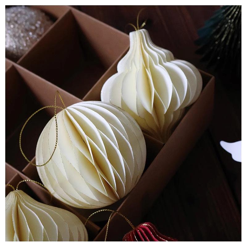 Mini Christmas Honeycomb Paper Pendant Decoration