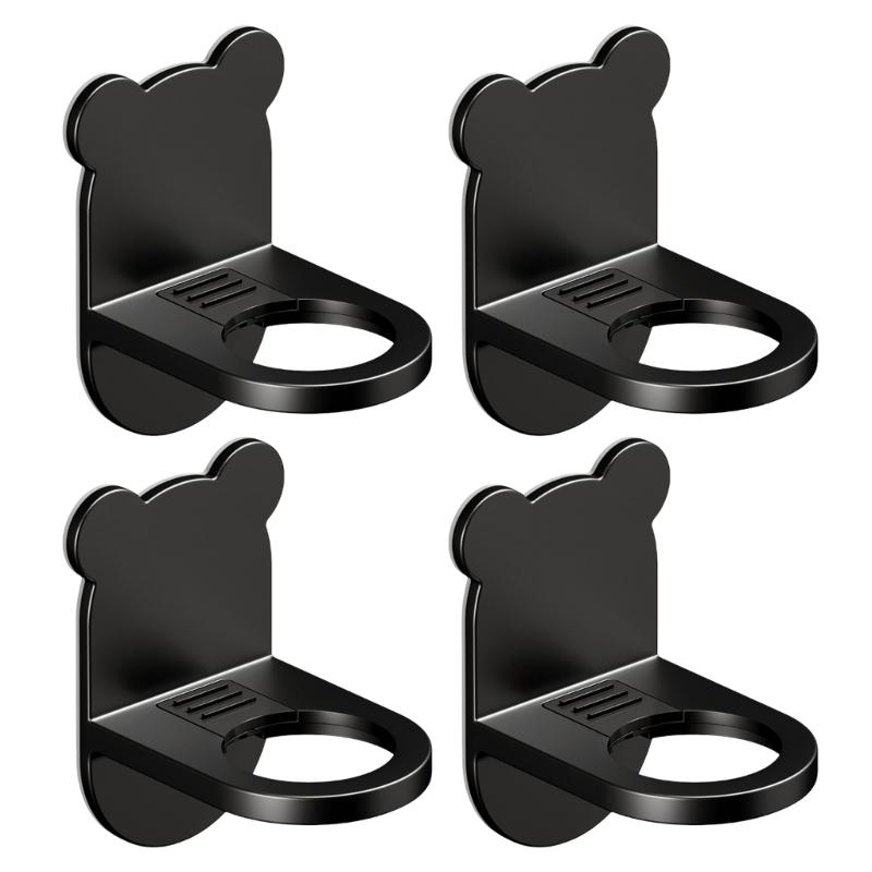 

4pc Bathroom Shampoo Bottle Holder Shower Gel and Body Wash Organizers Self Adhesive Storage Solution for Hand Soap чёрный